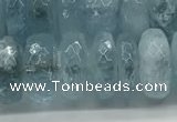 CAQ894 15.5 inches 5*12mm faceted rondelle aquamarine beads