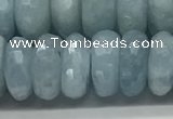 CAQ895 15.5 inches 6*12mm faceted rondelle aquamarine beads