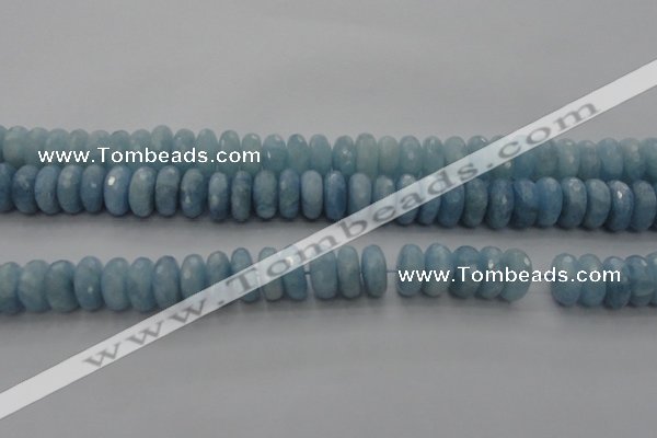 CAQ90 15.5 inches 6*13mm faceted rondelle AA grade aquamarine beads