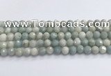 CAQ913 15.5 inches 10mm faceted round aquamarine beads wholesale