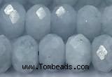 CAQ951 15 inches 8*10mm faceted rondelle aquamarine beads