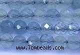 CAQ962 15 inches 4mm faceted round aquamarine beads