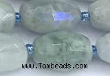 CAQ964 15 inches 12*18mm - 13*21mm faceted nuggets AB-color aquamarine beads