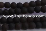 CAR208 15.5 inches 5mm - 6mm round matte natural amber beads