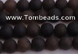 CAR209 15.5 inches 8mm - 9mm round matte natural amber beads