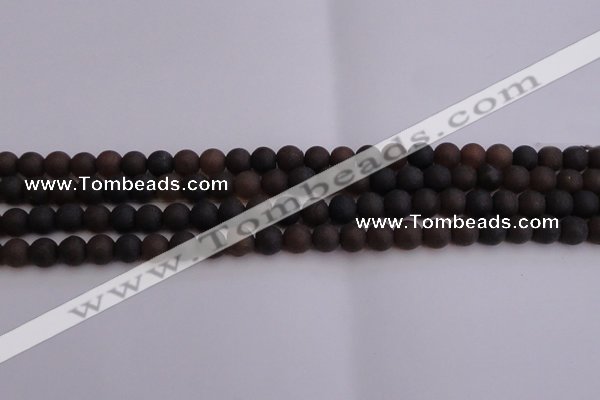 CAR209 15.5 inches 8mm - 9mm round matte natural amber beads