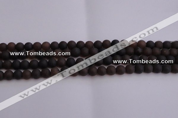 CAR210 15.5 inches 10mm - 11mm round matte natural amber beads