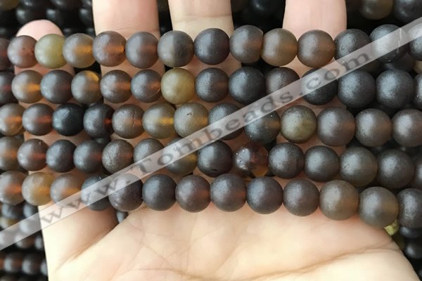 CAR218 15.5 inches 8mm round natural amber beads wholesale