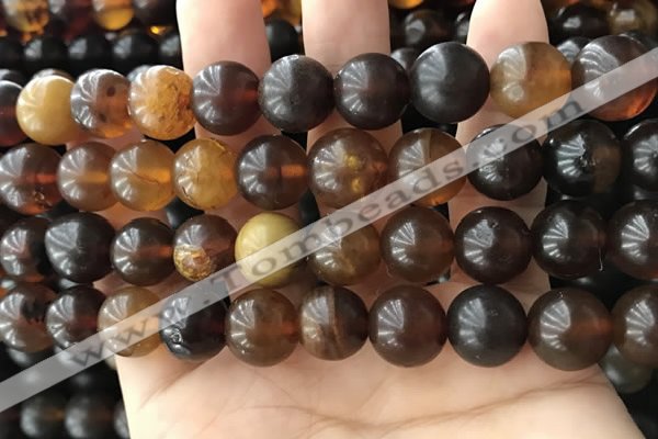 CAR222 15.5 inches 12mm round natural amber beads wholesale