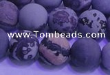 CAR304 15.5 inches 12mm round matte red artistic jasper beads