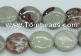 CAR32 15.5 inches 15mm flat round artistic jasper beads wholesale