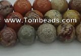 CAR352 15.5 inches 8mm round red artistic jasper beads wholesale