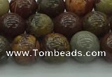 CAR353 15.5 inches 10mm round red artistic jasper beads wholesale