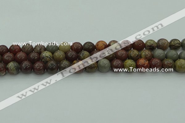 CAR353 15.5 inches 10mm round red artistic jasper beads wholesale