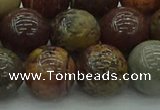 CAR355 15.5 inches 14mm round red artistic jasper beads wholesale