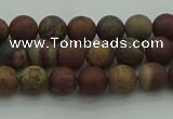 CAR360 15.5 inches 4mm round matte red artistic jasper beads