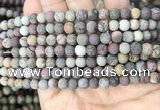 CAR370 15.5 inches 4mm round matte artistic jasper beads wholesale