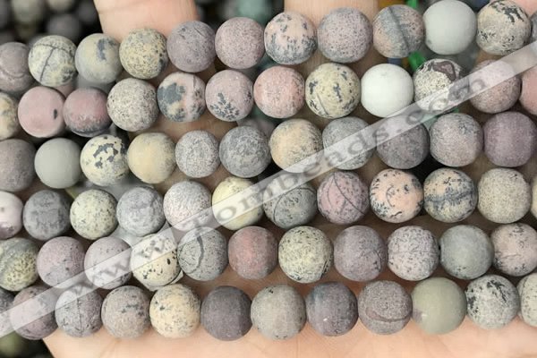 CAR372 15.5 inches 8mm round matte artistic jasper beads wholesale