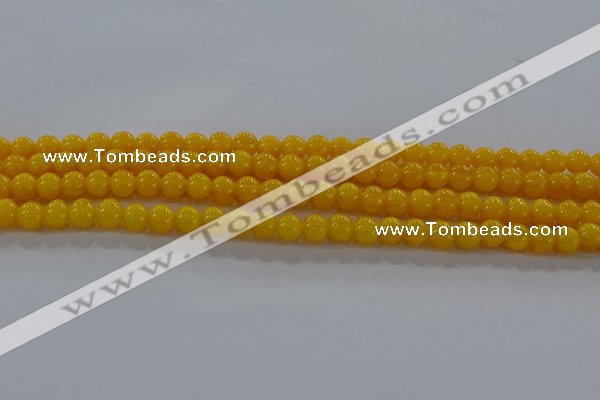 CAR401 15.5 inches 6mm round synthetic amber beads wholesale