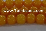 CAR402 15.5 inches 8mm round synthetic amber beads wholesale