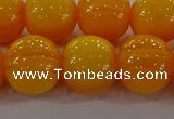 CAR405 15.5 inches 14mm round synthetic amber beads wholesale