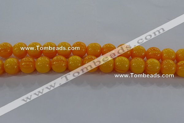 CAR405 15.5 inches 14mm round synthetic amber beads wholesale