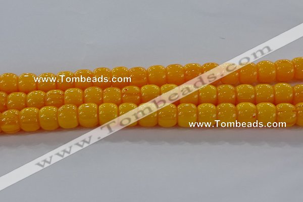 CAR412 15.5 inches 9*11mm drum synthetic amber beads wholesale