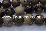 CAR50 15.5 inches 4mm round yellow artistic jasper beads