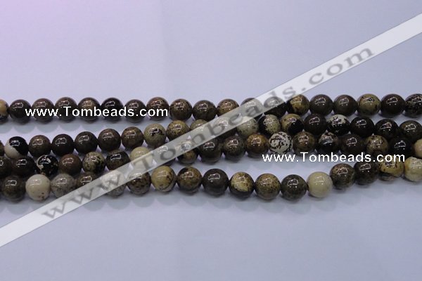 CAR50 15.5 inches 4mm round yellow artistic jasper beads