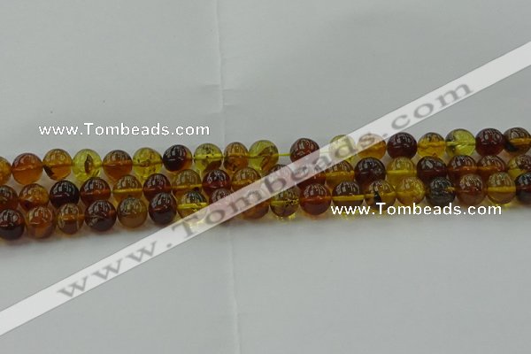 CAR502 15.5 inches 8mm - 9mm round natural amber beads wholesale