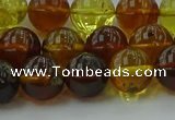 CAR503 15.5 inches 9mm - 10mm round natural amber beads wholesale