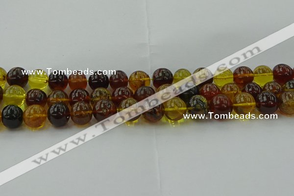 CAR505 15.5 inches 12mm - 13mm round natural amber beads wholesale