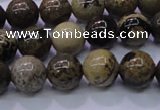 CAR51 15.5 inches 6mm round yellow artistic jasper beads