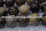 CAR52 15.5 inches 8mm round yellow artistic jasper beads