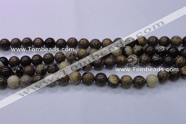 CAR52 15.5 inches 8mm round yellow artistic jasper beads