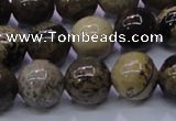 CAR53 15.5 inches 10mm round yellow artistic jasper beads