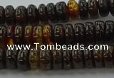 CAR533 15.5 inches 4*10mm rondelle natural amber beads wholesale