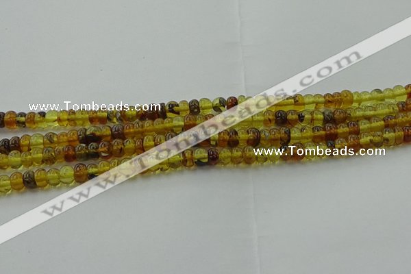 CAR537 15.5 inches 4*6mm rondelle natural amber beads wholesale