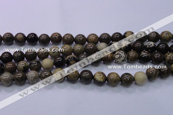 CAR54 15.5 inches 12mm round yellow artistic jasper beads