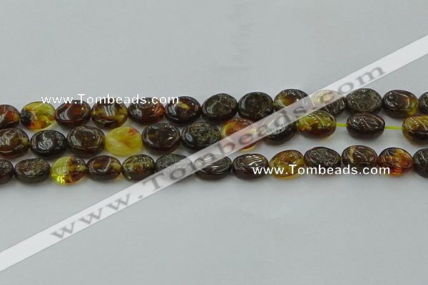 CAR545 15.5 inches 8*10mm - 9*11mm oval natural amber beads