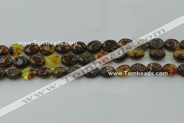 CAR545 15.5 inches 8*10mm - 9*11mm oval natural amber beads