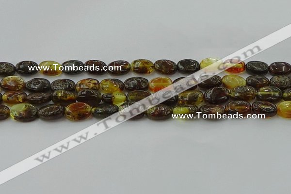CAR546 15.5 inches 7*11mm - 8*12mm oval natural amber beads