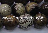 CAR55 15.5 inches 14mm round yellow artistic jasper beads