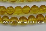 CAR551 15.5 inches 6mm - 7mm round natural amber beads wholesale