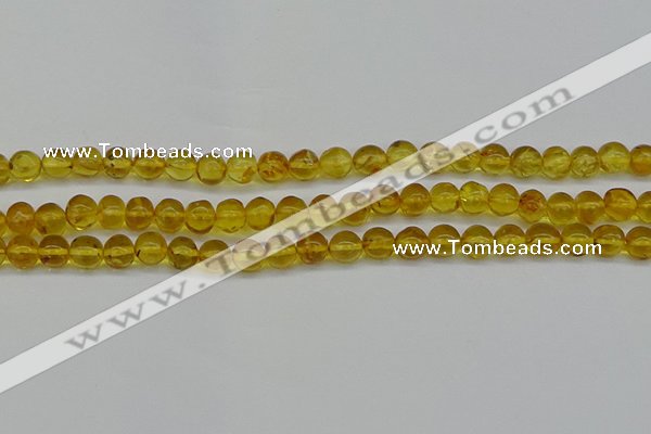 CAR551 15.5 inches 6mm - 7mm round natural amber beads wholesale