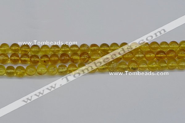 CAR552 15.5 inches 7mm - 8mm round natural amber beads wholesale