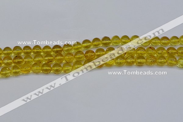 CAR556 15.5 inches 6mm - 7mm round natural amber beads wholesale