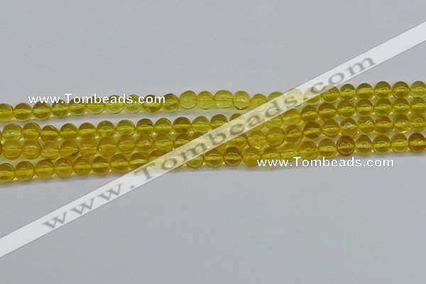 CAR559 15.5 inches 6mm - 6.5mm round natural amber beads wholesale