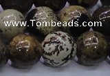 CAR56 15.5 inches 16mm round yellow artistic jasper beads