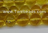 CAR564 15.5 inches 9mm - 10mm round natural amber beads wholesale